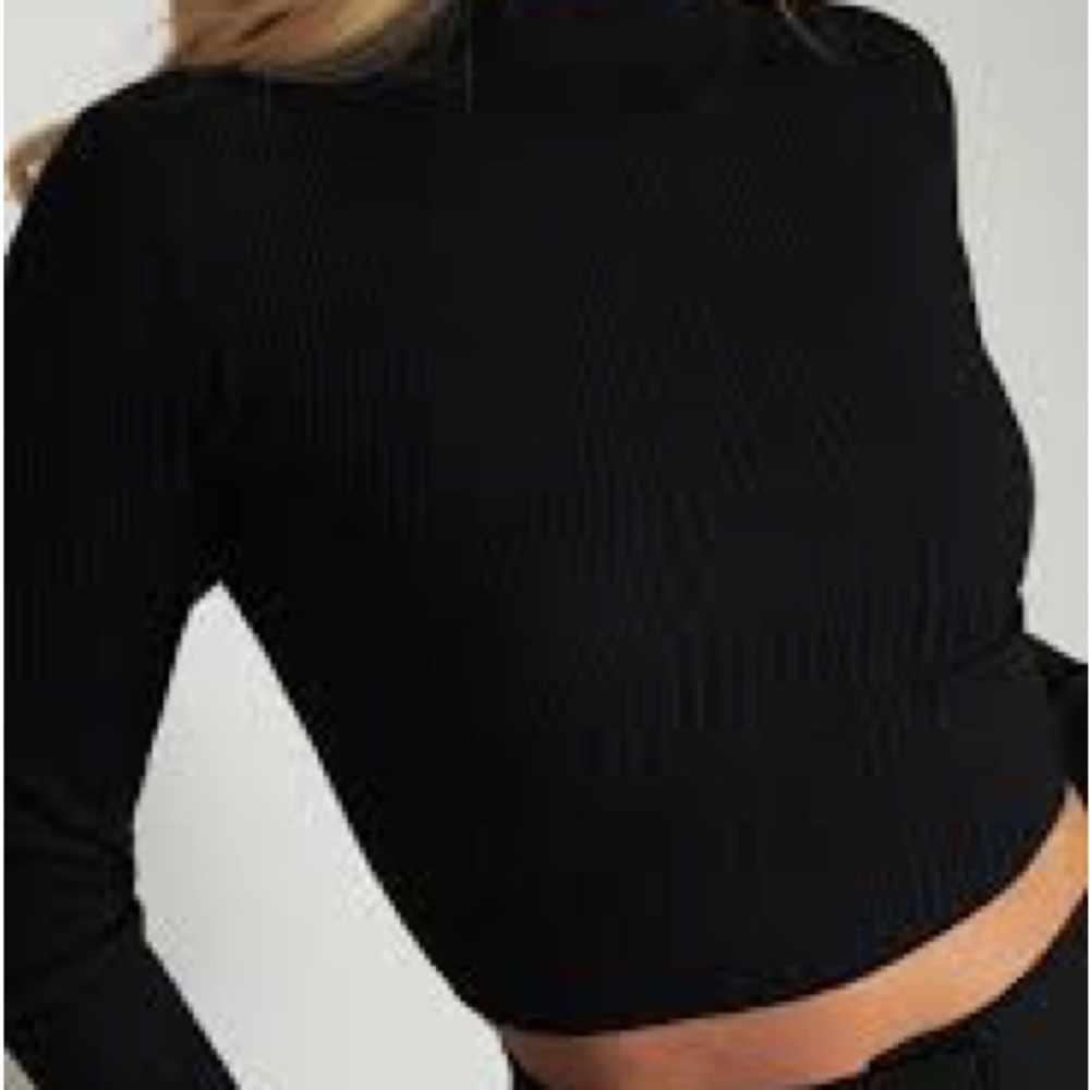 Black Tie-Back Turtleneck Sweater - Picture 2 of 7